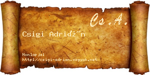 Csigi Adrián névjegykártya